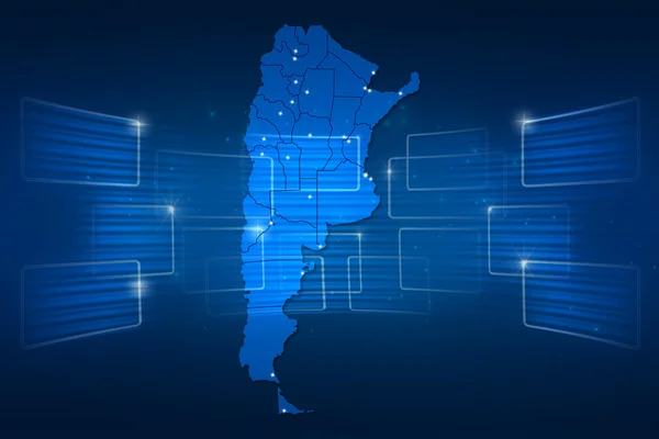 Mappa argentina Mappa del mondo News Comunicazione blu — Foto Stock