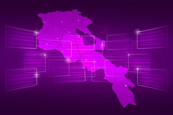 Mapa de Armenia Mapa del mundo Noticias Comunicación púrpura —  Fotos de Stock