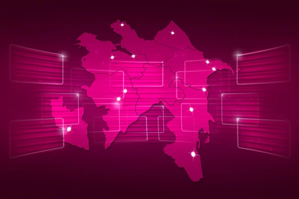 Mapa świata mapę Azerbejdżanu wiadomości komunikat różowy — Zdjęcie stockowe