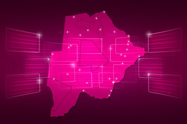 Botswana Map World map News Communication pink — Stock Photo, Image