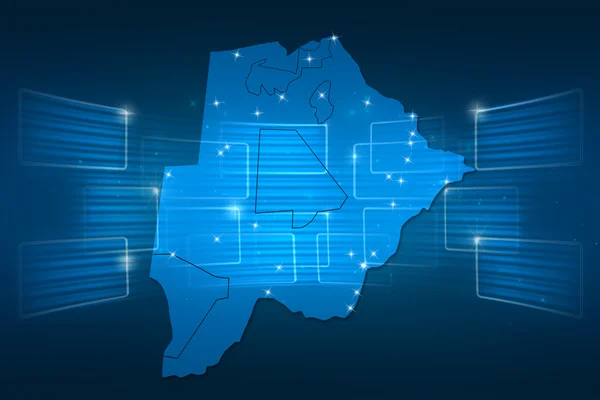 Botswana Térkép világ Térkép kék Hírek-kommunikáció — Stock Fotó