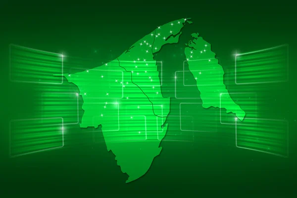 Brunei karta världen karta nyheter kommunikation grön — Stockfoto