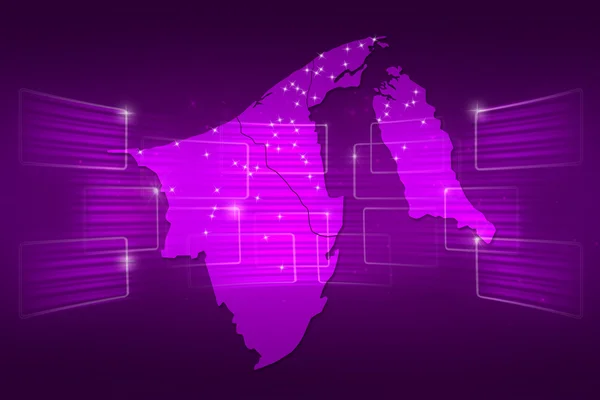 Карта світу карту Бруней Новини спілкування фіолетовий — стокове фото