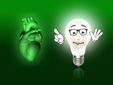 kalp hastalığı 3d anatomi illüstrasyon yeşil