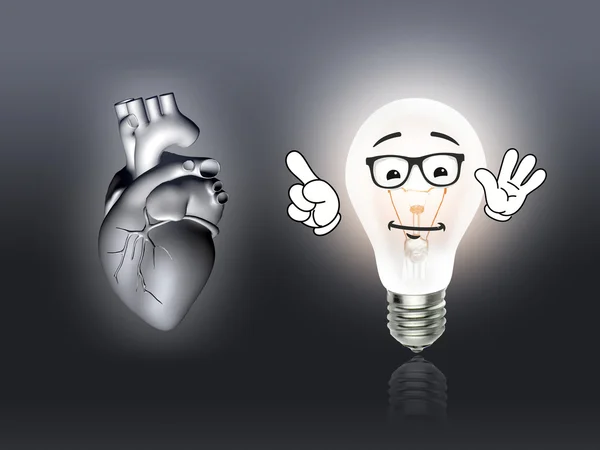 Enfermedad cardíaca 3d anatomía ilustración gris — Foto de Stock