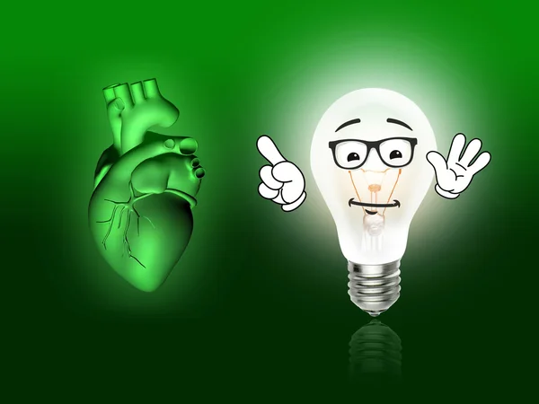 Heart disease 3d anatomy illustration green — Stock fotografie