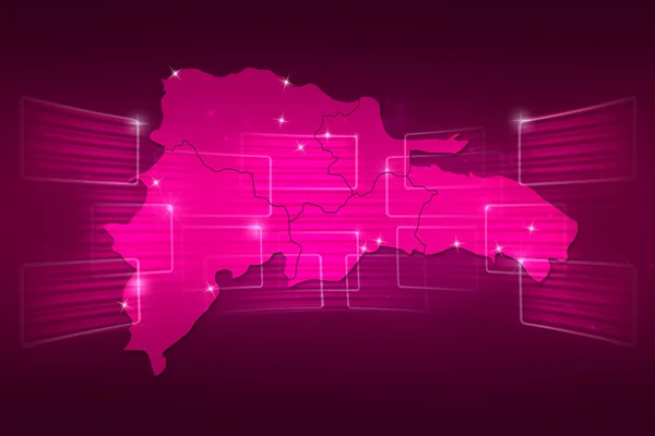 Dominican Republic Map World map News Communication pink — Stock Photo, Image