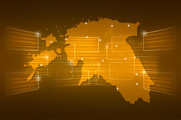 Észtország Térkép világ Térkép Hírek kommunikációs arany sárga — Stock Fotó