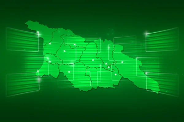 Mapa Gruzji mapę świata wiadomości komunikacyjne Zielona — Zdjęcie stockowe