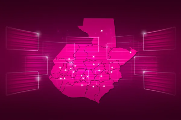 Guatemala Map World map News Communication pink — Stock Photo, Image