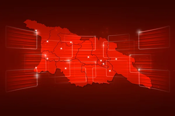 Grúzia megjelenítése World map Hírek kommunikációs piros — Stock Fotó