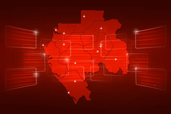 Mapa do Gabão Mapa do mundo Notícias Comunicação vermelho — Fotografia de Stock