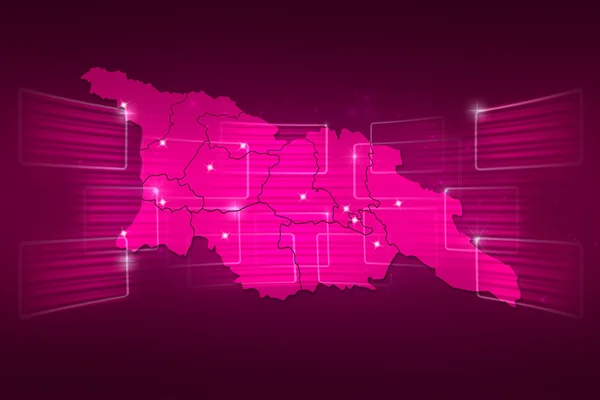Mappa Georgia Mappa del mondo Notizie Comunicazione rosa — Foto Stock
