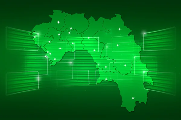 Mappa della Guinea Mappa del mondo Notizie Comunicazione verde — Foto Stock