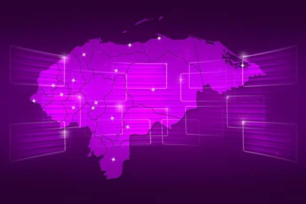Mapa Honduras mapa světa Novinky komunikace fialová — Stock fotografie