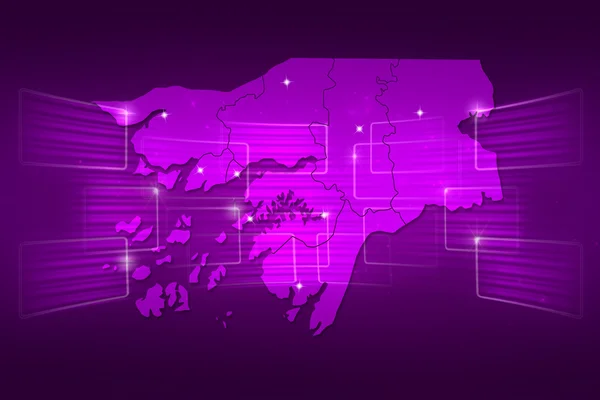 Guinea-Bissau karta världen karta nyheter kommunikation lila — Stockfoto