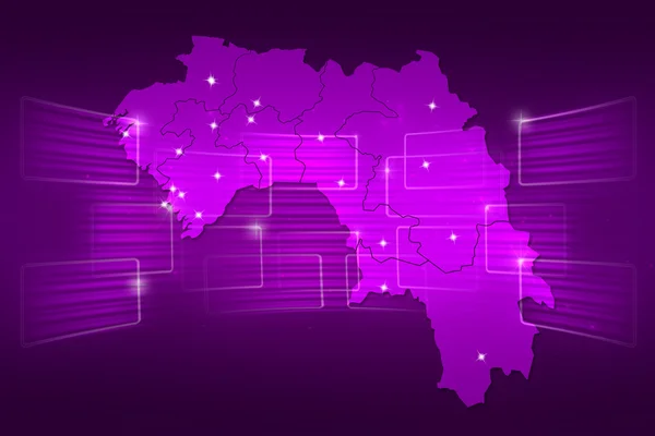 Mapa de Guinea Mapa del mundo Noticias Comunicación púrpura —  Fotos de Stock