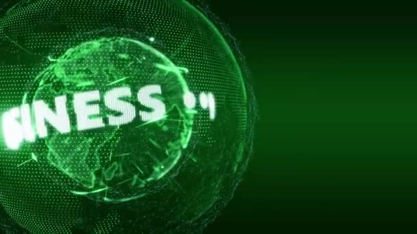 Wereld Nieuws Business Intro Teaser groen — Stockvideo