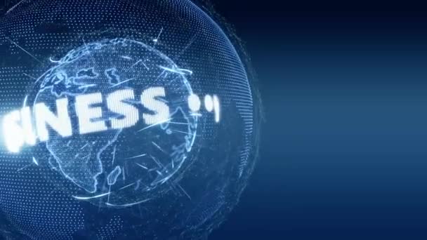 World News Business Intro Teaser blue — Stock Video