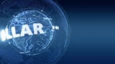 Dünya haber Doları para birimi Intro Teaser mavi