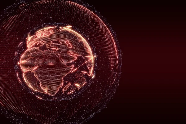 Світ новини глобус Землі світіння блиск ліній прозорий червоний — стокове фото