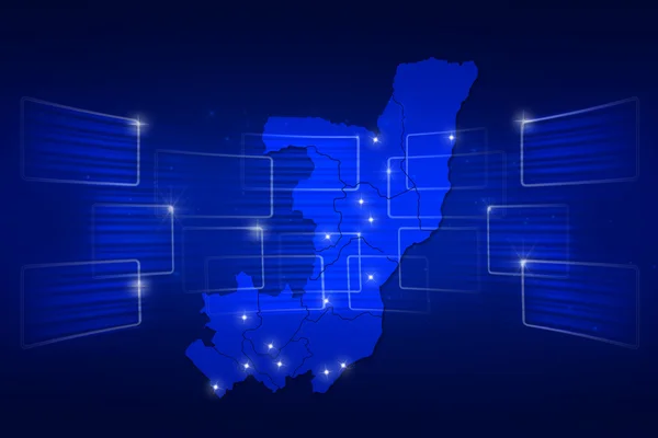 Mapa Kongo mapa světa Novinky komunikace modré — Stock fotografie