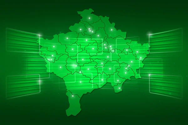Kosovo karte weltkarte nachrichten kommunikation grün — Stockfoto