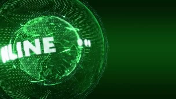 World News Online Internet Intro Teaser verde — Vídeo de Stock