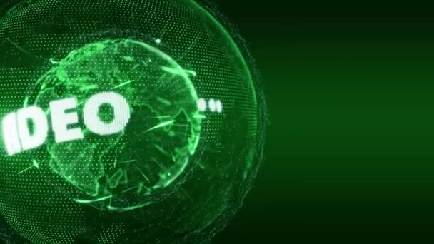 Mundo Notícias Vídeo Globo Intro Teaser verde — Vídeo de Stock