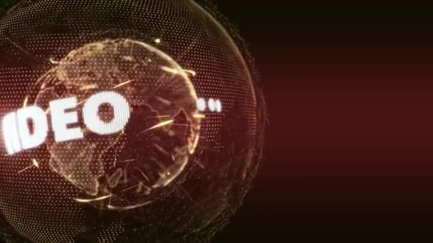 Mundo Noticias Vídeo Globe Intro Teaser naranja rojo — Vídeos de Stock