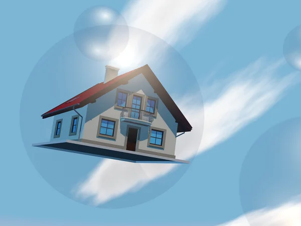 Dream House nieruchomości bańka niebo nieruchomości — Zdjęcie stockowe