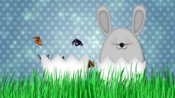 Frohe Ostern - Osterhasen Videoanimation — Stockvideo