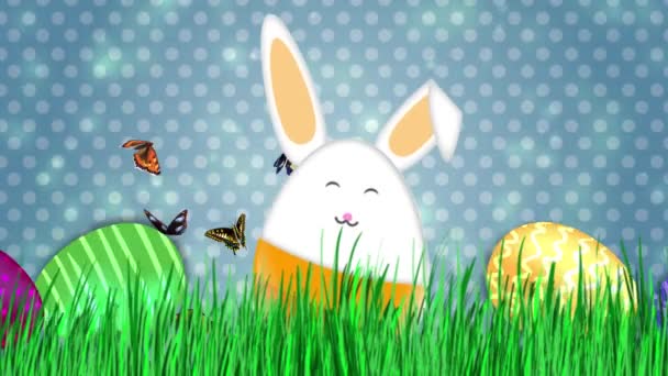 Veselé Velikonoce - Velikonoční zajíček Video animace — Stock video