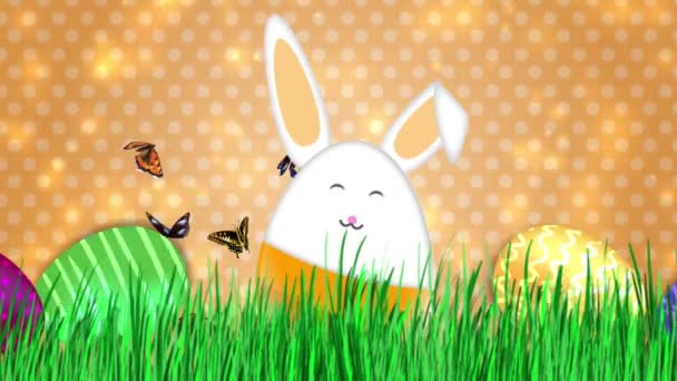 Feliz Páscoa - Animação de vídeo de coelho de Páscoa — Vídeo de Stock