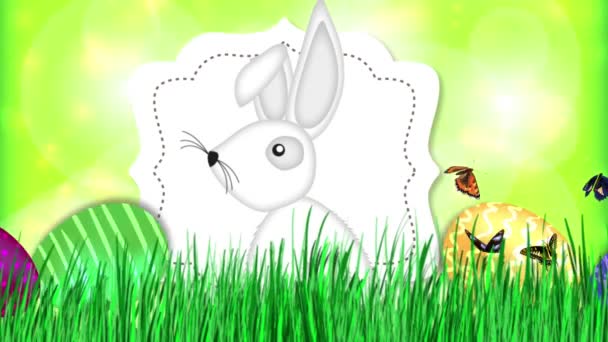 Feliz Pascua - Conejo de Pascua Vídeo Animación — Vídeos de Stock