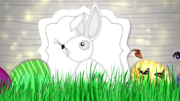 Feliz Páscoa - Animação de vídeo de coelho de Páscoa — Vídeo de Stock