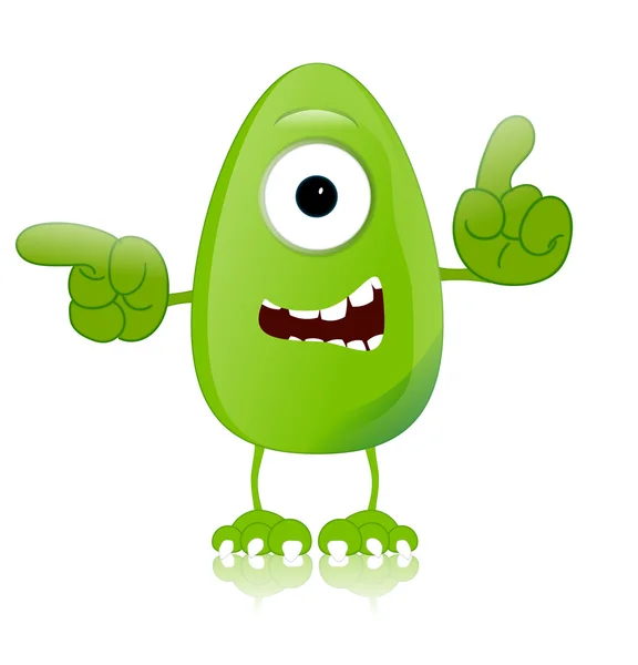 Green monster character expressions funny — Stock Photo, Image