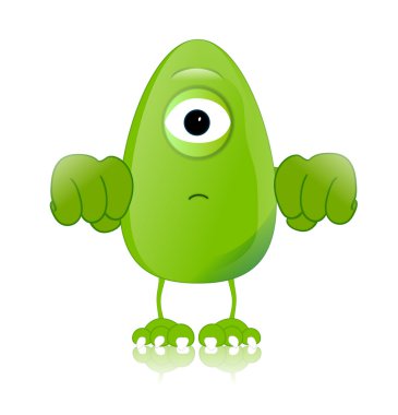 yeşil canavar karakter ifadeler komik