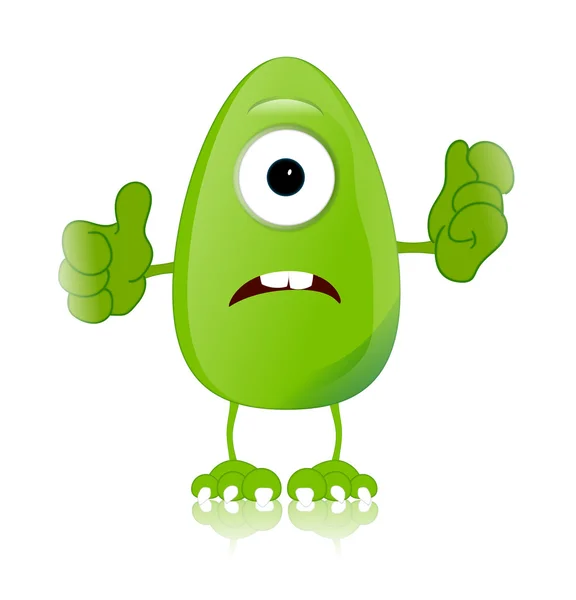 Groene monster karakter expressies grappig — Stockfoto