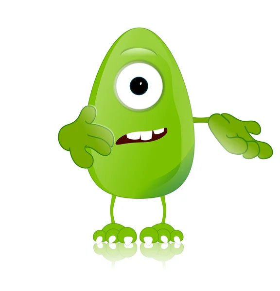 Green monster character expressions funny — Stock Photo, Image