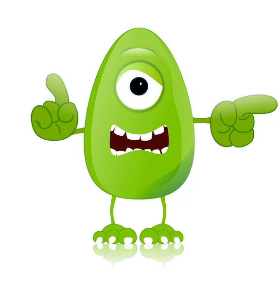 Green monster character expressions funny — Stock Photo, Image