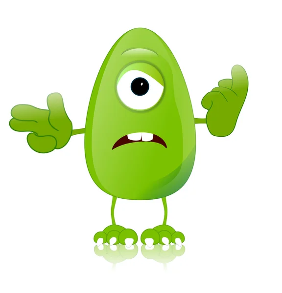 Groene monster karakter expressies grappig — Stockfoto