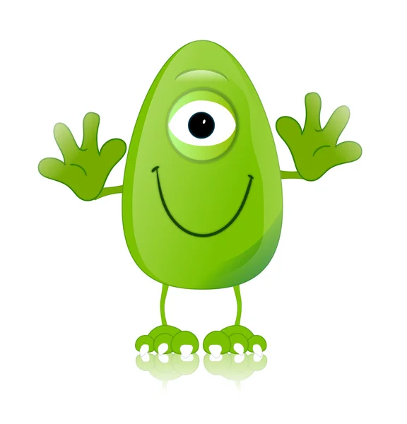 Groene monster karakter expressies grappig — Stockfoto