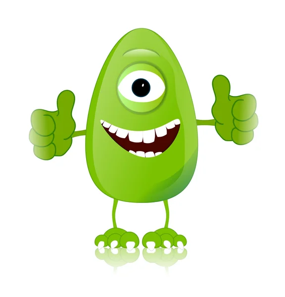 Green monster character expressions funny — Stock Photo, Image