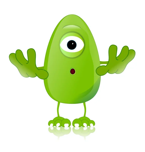 Green monster character expressions funny — Stock Photo, Image