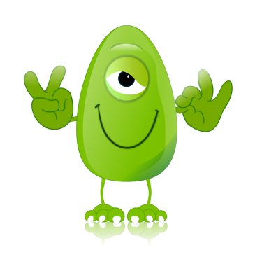 yeşil canavar karakter ifadeler komik