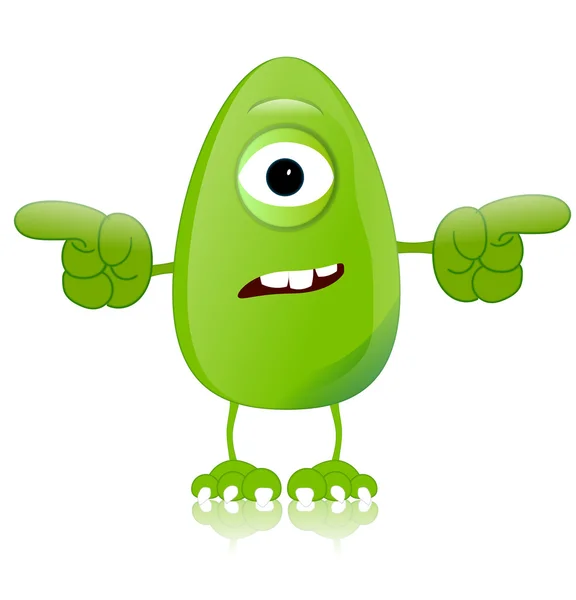 Groene monster karakter expressies grappig — Stockfoto