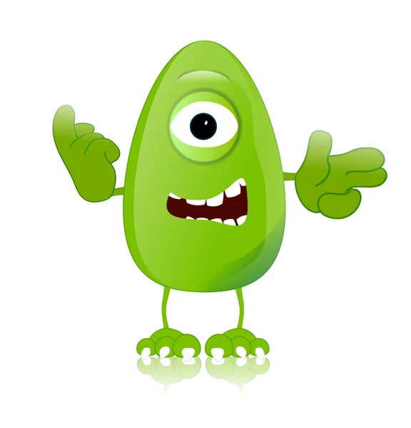 Groene monster karakter expressies grappig — Stockfoto