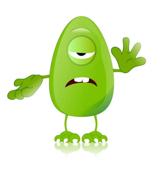 Groene monster karakter expressies grappig — Stockfoto