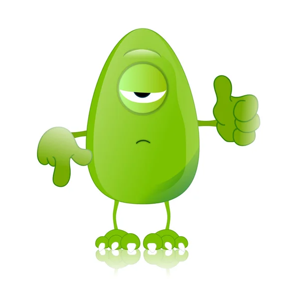 Green monster character expressions funny — Stock Photo, Image